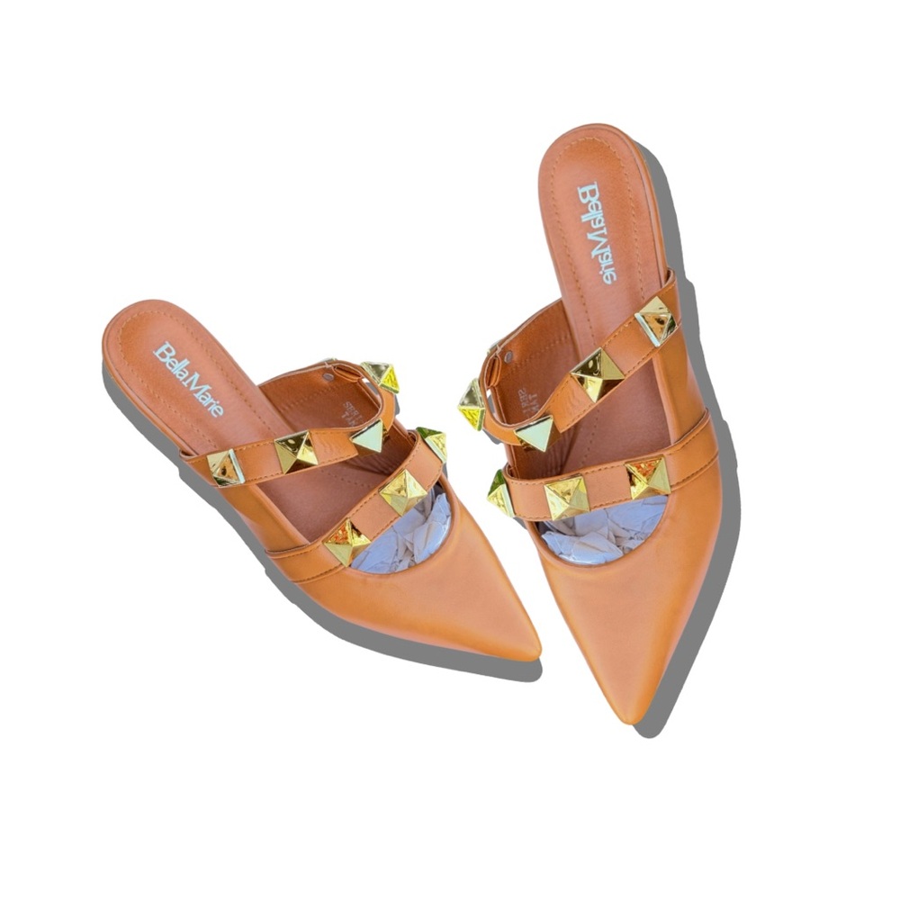 Bella Marie Studded Mule NEW – Tan